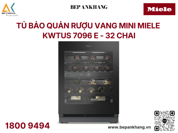 Tủ bảo quản rượu vang mini Miele - KWTUS 7096 E ( 32 chai )